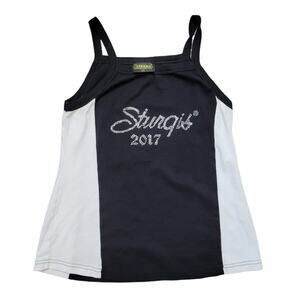 Sturgis 2017 black tank embellished fits like women's large biker shirt cotton